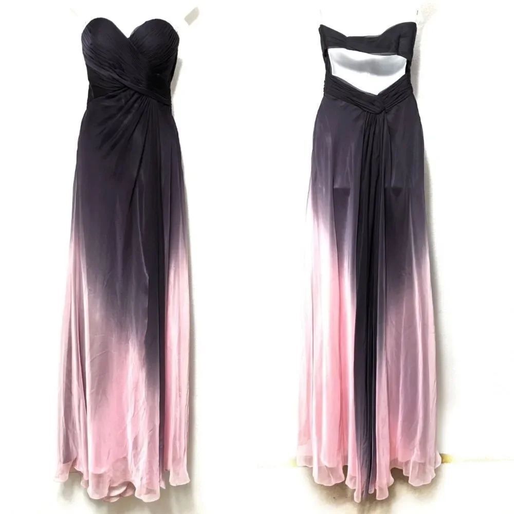 LA FEMME Strapless Ombre Dress ALTERED XS